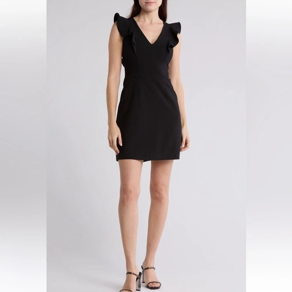 french connection little black dress Lore Lula Cold-Shoulder and a slim clutch for impeccable evening style. French Connection Womens Ruth Bow
